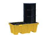 EcoPolyBlend™ Spill Control Pallet with drain, 2 drum, recycled polyethylene - SolventWaste.com