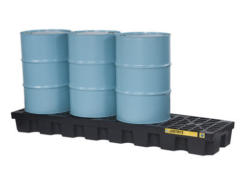 EcoPolyBlend™ Spill Control Pallet, 4 drum in-line, recycled polyethylene - SolventWaste.com