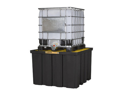 EcoPolyBlend™ IBC Indoor Pallet, forklift pockets, 40% recycled polyethylene, Black body - SolventWaste.com