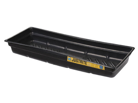 EcoPolyBlend™ Spill Tray, Dims 46"W x 16"D x 5-1/2"H, indoor or outdoor use, rigid poly, Black - SolventWaste.com