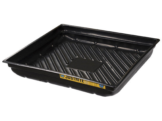 EcoPolyBlend™ Spill Tray, Dims 37-3/4"W x 34"D x 5-1/2"H, indoor or outdoor use, rigid poly, Black - SolventWaste.com