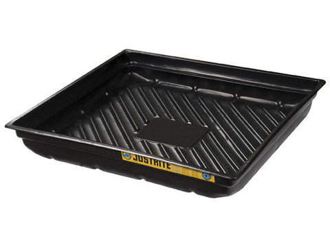 EcoPolyBlend™ Spill Tray, Dims 37-3/4"W x 34"D x 5-1/2"H, indoor or outdoor use, rigid poly, Black - SolventWaste.com
