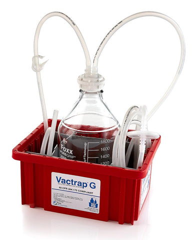 Vactrap‚™ G, 2L, Glass Bottle, Red Bin, GL45 Cap w/1/4" ID Tubing