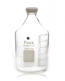 PUREGRIP® Bottles - Reagent - Transparent  Graduated with GL45 Screw Cap and Pouring Ring - 3000mL - 2/case - SolventWaste.com