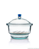 Borosil® Desiccator With Cover and Porcelain Plate - Plastic Knob - Borosilicate Glass 300 mm CS/1 - SolventWaste.com