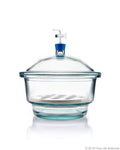 Borosil® Desiccator Vacuum - Stopcock with PTFE spindle and Porcelain plate - 300 mm - Borosilicate - SolventWaste.com