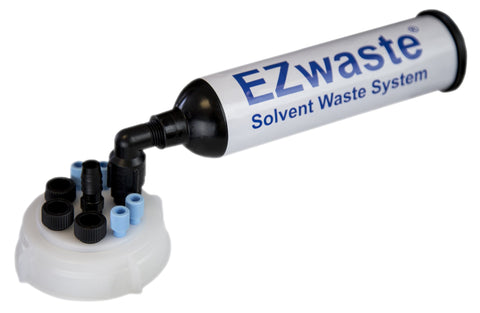 EZWaste® UN/DOT Filter Kit, VersaCap® 70S, 4 ports for 1/8" OD Tubing, 3 port for 1/4" OD Tubing, 1 port for 1/4" HB or 3/8" HB Adapter - SolventWaste.com