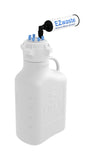 EZwaste® HD Safety Vent Carboy 5L HDPE with VersaCap® 83mm, 6 Ports for 1/8'' OD Tubing and a Chemical Exhaust Filter - SolventWaste.com