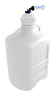 EZwaste® XL Safety Vent Carboy 75L HDPE with VersaCap® 120mm, 4Ports for 1/8OD Tubing, 1 Port for 1/4" HB or 3/8" HB and a Chemical Exhaust Filter