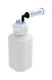 EZwaste® HD  Safety Vent Bottle 4L HDPE with VersaCap® 83mm, 6 Ports for 1/8'' OD Tubing and a Chemical Exhaust Filter - SolventWaste.com