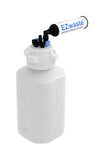 EZwaste® HD Safety Vent Bottle 4L HDPE with VersaCap® 83mm, 4 ports for 1/8" OD Tubing, 3 ports for 1/4" OD Tubing, 1 port for 1/4" HB or 3/8" HB - SolventWaste.com