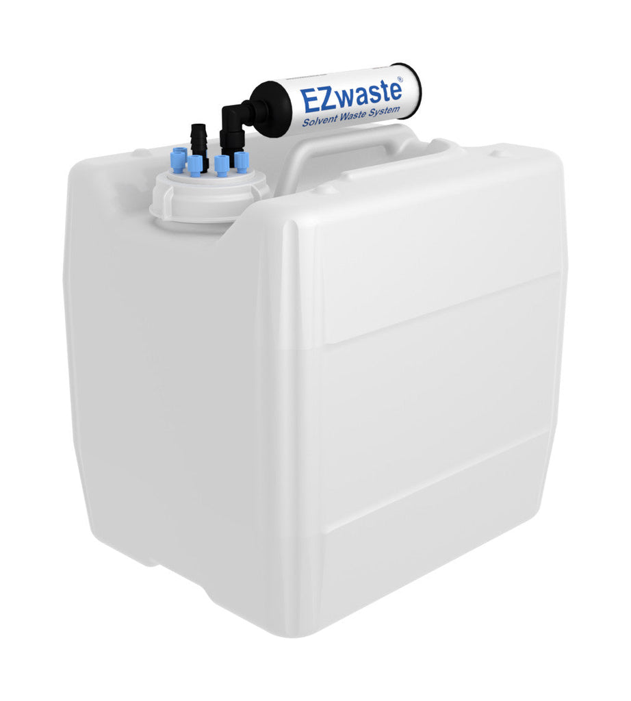 EZwaste® UN/DOT Filter Kit, VersaCap® 70S , 6 ports for 1/8" OD Tubing, 1 port for 1/4" HB or 3/8" HB with 13.5L Container - SolventWaste.com