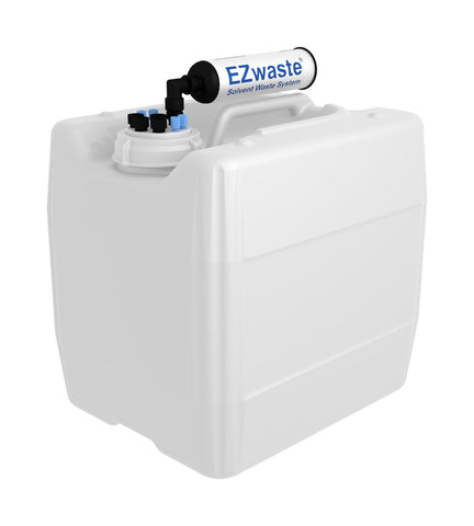 EZwaste® UN/DOT, VersaCap® 70S , 4 ports for 1/8" OD Tubing, 4 ports for 1/4" OD Tubing with 13.5L Container - SolventWaste.com