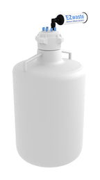 EZWaste® HD Solvent Waste System, VersaCap 83B, 6 Ports for 1/8" OD Tubing with 20L Round HDPE Container - SolventWaste.com
