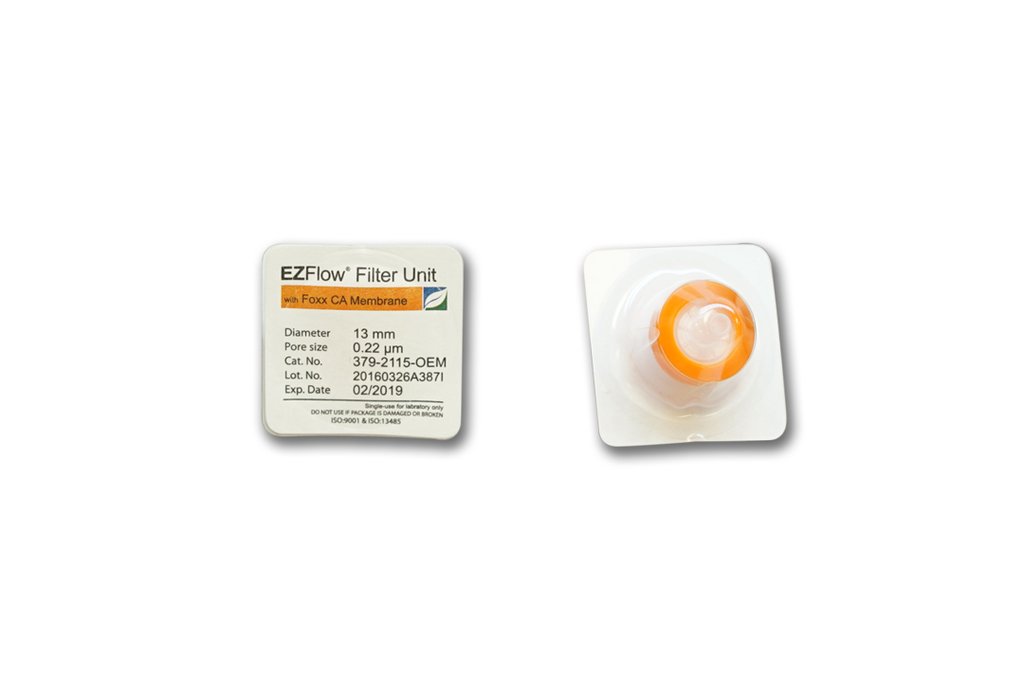 EZFlow® Syringe Filter, CA, 0.22µm, 13mm, Sterile, 100/pack - SolventWaste.com