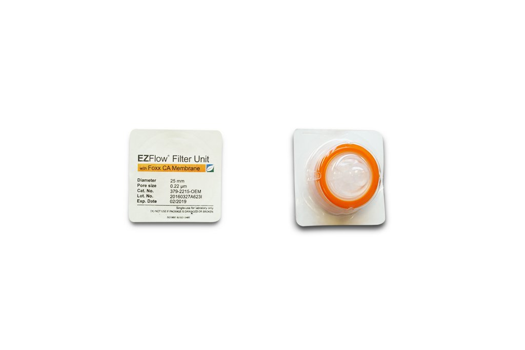 EZFlow® Syringe Filter, CA, 0.22µm, 25mm, Sterile, 100/pack - SolventWaste.com