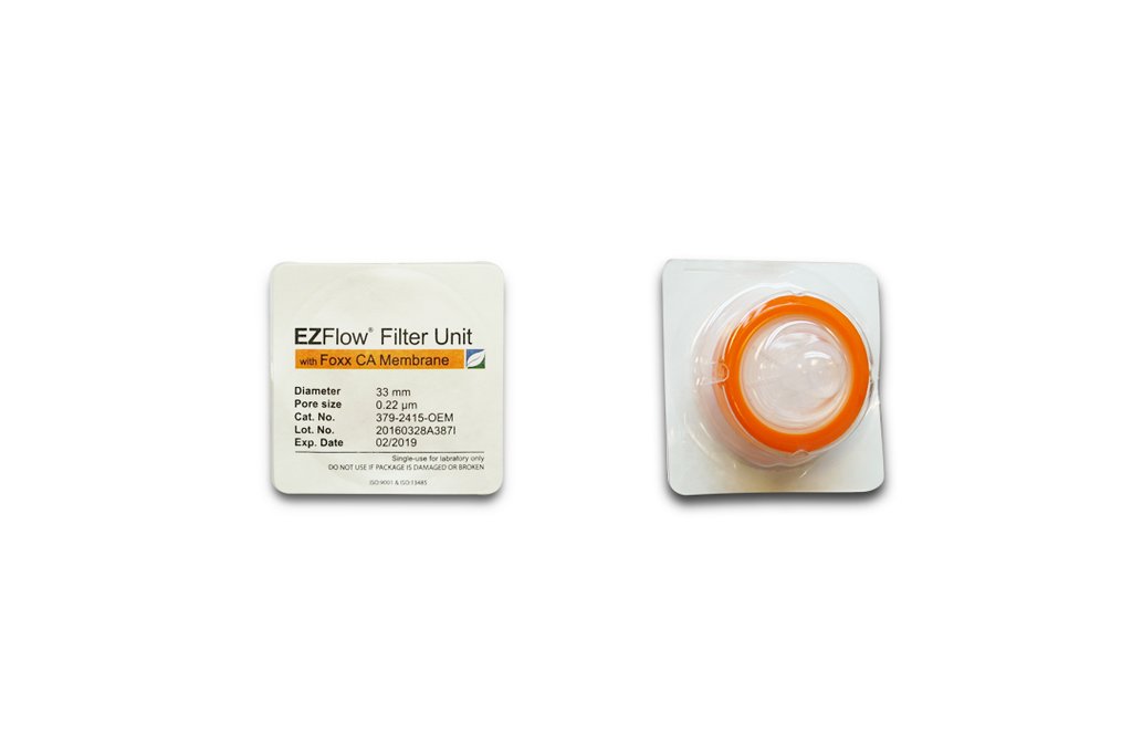EZFlow® Syringe Filter, CA, 0.22µm, 33mm, Sterile, 100/pack - SolventWaste.com