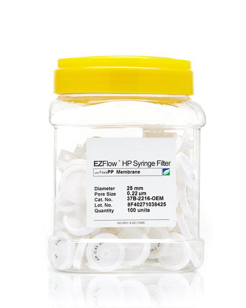 EZFlow® 25mm Syringe Filter, .2µm PP, 100/pack - SolventWaste.com