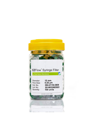 EZFlow® 13mm Syringe Filter, .2µm Nylon, 100/pack - SolventWaste.com