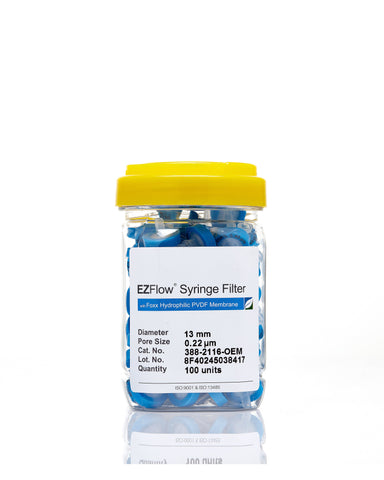 EZFlow® 13mm Syringe Filter, .2µm Hydrophilic PVDF, 100/pack - SolventWaste.com
