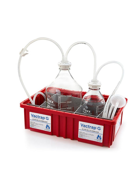 Vactrap‚™ G, 3L + 1L, Glass Bottles, Red Bin, GL45 Cap w/1/4" ID Tubing - LabSafetyShop.com