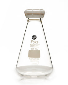PUREGRIP® Erlenmeyer / Conical Flasks with GL45 Screw Cap 500 mL 10/Case - SolventWaste.com