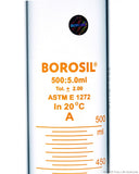 Graduated Measuring Cylinder Hexagonal Base - 500 mL Borosilicate - CS/4 - SolventWaste.com