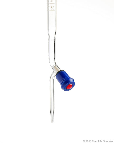Borosil Burettes - Screw Thread PTFE keys Class A with Individual Certificate 50mL - SolventWaste.com