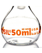 Volumetric Flask - Wide Neck - With Glass I/C Stopper - Class A with Batch certificate - 50 mL - SolventWaste.com