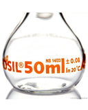 Volumetric Flask - Wide Neck - With Glass I/C Stopper - Class A with Batch certificate - 50 mL - SolventWaste.com