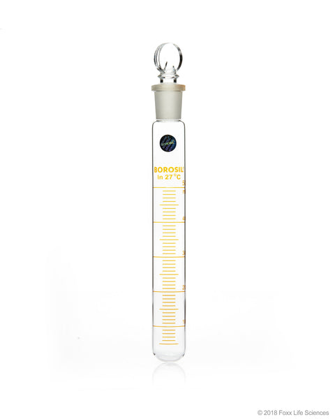 Borosil® Graduated Test Tubes I/C Stopper Borosilicate 30mL CS/10 - SolventWaste.com