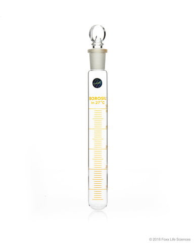 Borosil® Graduated Test Tubes I/C Stopper Borosilicate 50mL CS/10 - SolventWaste.com