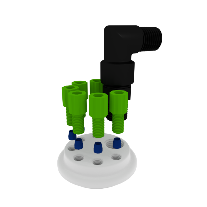 EZWaste UN/DOT Filter Kit, VersaCap 51S, 6 ports for 1/16" OD Tubing with 10L Container - SolventWaste.com