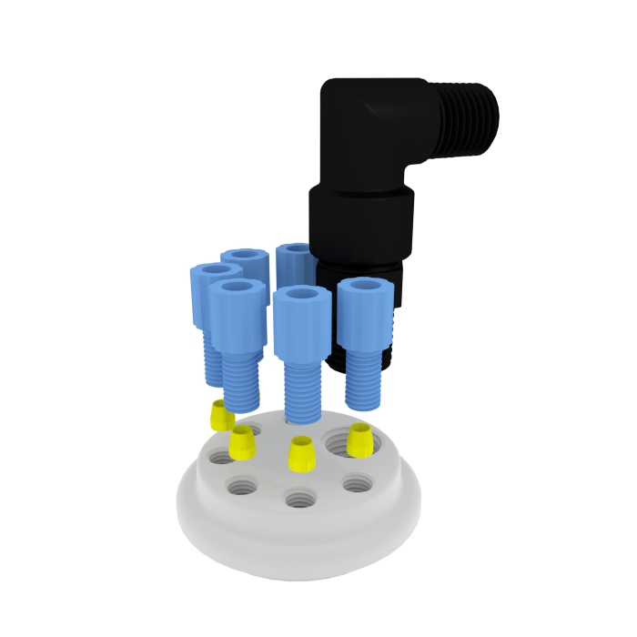 EZWaste UN/DOT Filter Kit, VersaCap 51S, 6 ports for 1/8" OD Tubing with 10L Container - SolventWaste.com