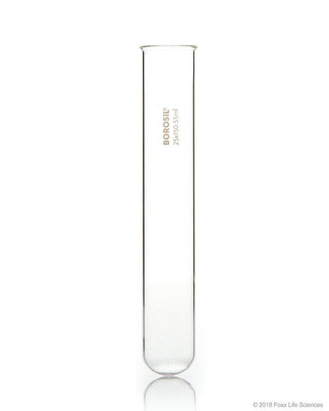 Borosil Test Tubes with Rim 25*150 - Borosilicate ISO 4142 - 55 mL - CS/200 - SolventWaste.com