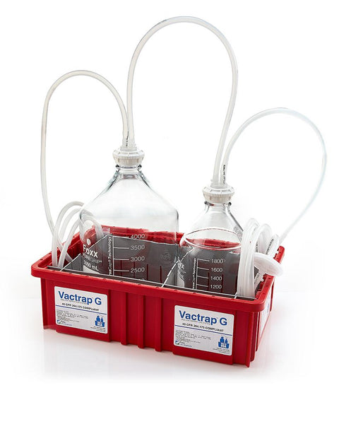 Vactrap‚™ G, 5L + 2L, Glass Carboys, Red Bin, GL45 Cap w/1/4" ID Tubing - LabSafetyShop.com
