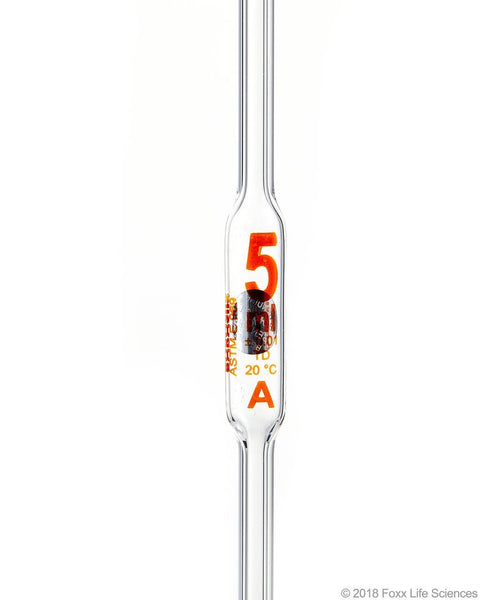 Borosil Volumetric Pipette Bulb Class A ASTM 969 USP Type I Ind Cert 5mL - SolventWaste.com