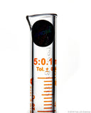 Graduated Measuring Cylinder Class A - ASTM Batch Certificate Hexagonal Base - 5 mL CS/5 - SolventWaste.com