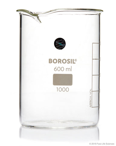 Borosil® Beaker Griffin Low Form with Spout Graduated ISO 3819 Borosilicate 2000mL CS/6 - SolventWaste.com