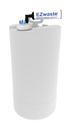 EZwaste® XL UN/DOT Filter Kit, VersaCap S-70 w/ Threaded Adapter, 4 Ports for 1/8” OD Tubing, 3 Ports for ¼” OD Tubing, 1 Port for 1/4" HB or 3/8" HB Adapter with 60L Container - SolventWaste.com