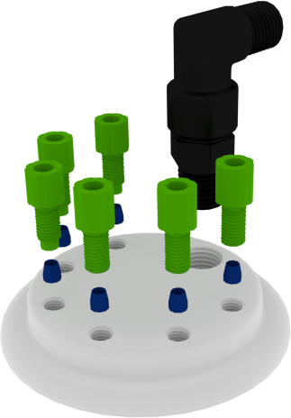 EZwaste® UN/DOT Filter Kit, VersaCap® 70S , 6 ports for 1/16" OD Tubing with 20L Container - SolventWaste.com