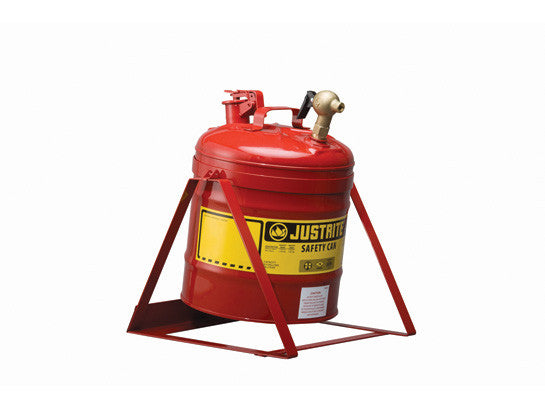 Type I Tilt Safety Can with Stand, 5 gallon, top 08540 faucet, S/S flame arrester, Steel - SolventWaste.com