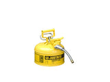 Type II AccuFlow™ Steel Safety Can for flammables, 1 gal., S/S flame arrester, 5/8" metal hose - SolventWaste.com