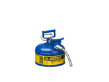 Type II AccuFlow™ Steel Safety Can for flammables, 1 gal., S/S flame arrester, 5/8" metal hose - SolventWaste.com