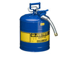Type II AccuFlow™ Steel Safety Can for flammables, 5 gal., S/S flame arrester, 1" metal hose - SolventWaste.com
