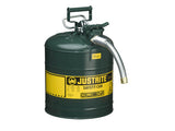 Type II AccuFlow™ Steel Safety Can for flammables, 5 gal., S/S flame arrester, 1" metal hose - SolventWaste.com