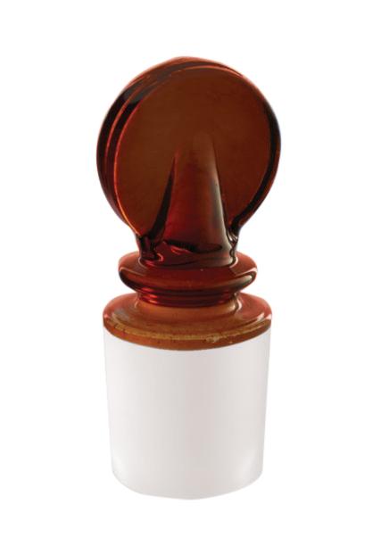 Borosil® Stoppers - Glass - Amber - Pennyhead - Solid - 45/40 - CS/20 - SolventWaste.com