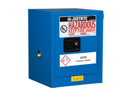 Sure-Grip® EX Countertop Hazardous Material Stl Safety Cabinet, Cap. 4 gal, 1 shlf 1 s/c dr - SolventWaste.com