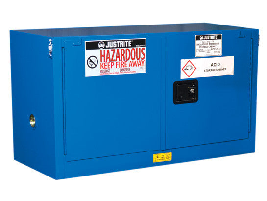 ChemCor® Piggyback Hazardous Material Safety Cabinet, Cap. 17 gal, 1 shelf, 2 s/c doors - SolventWaste.com