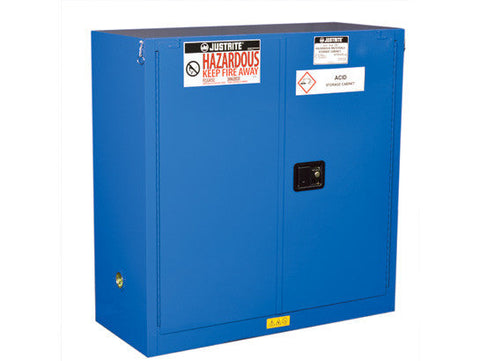 ChemCor® Hazardous Material Safety Cabinet, Cap. 30 gal., 1 shelf, 2 self-close doors - SolventWaste.com